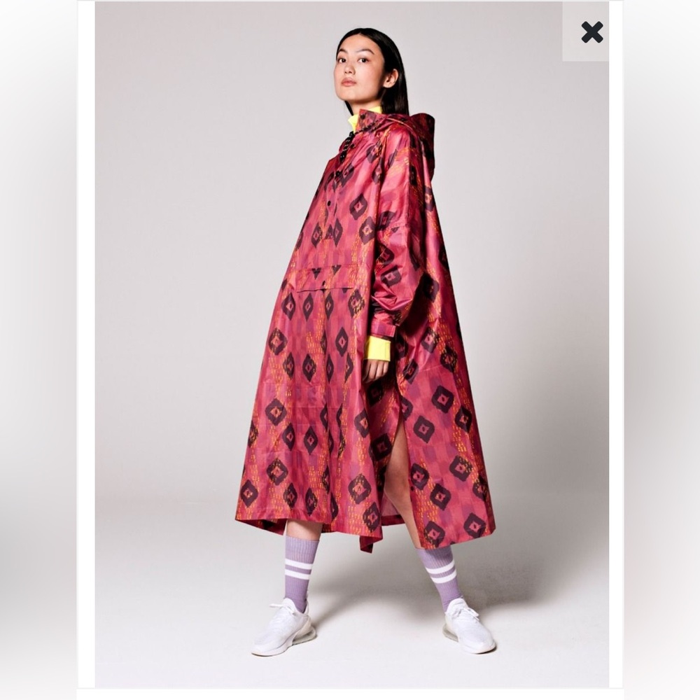 Rainkiss Pink Ikat waterproof poncho